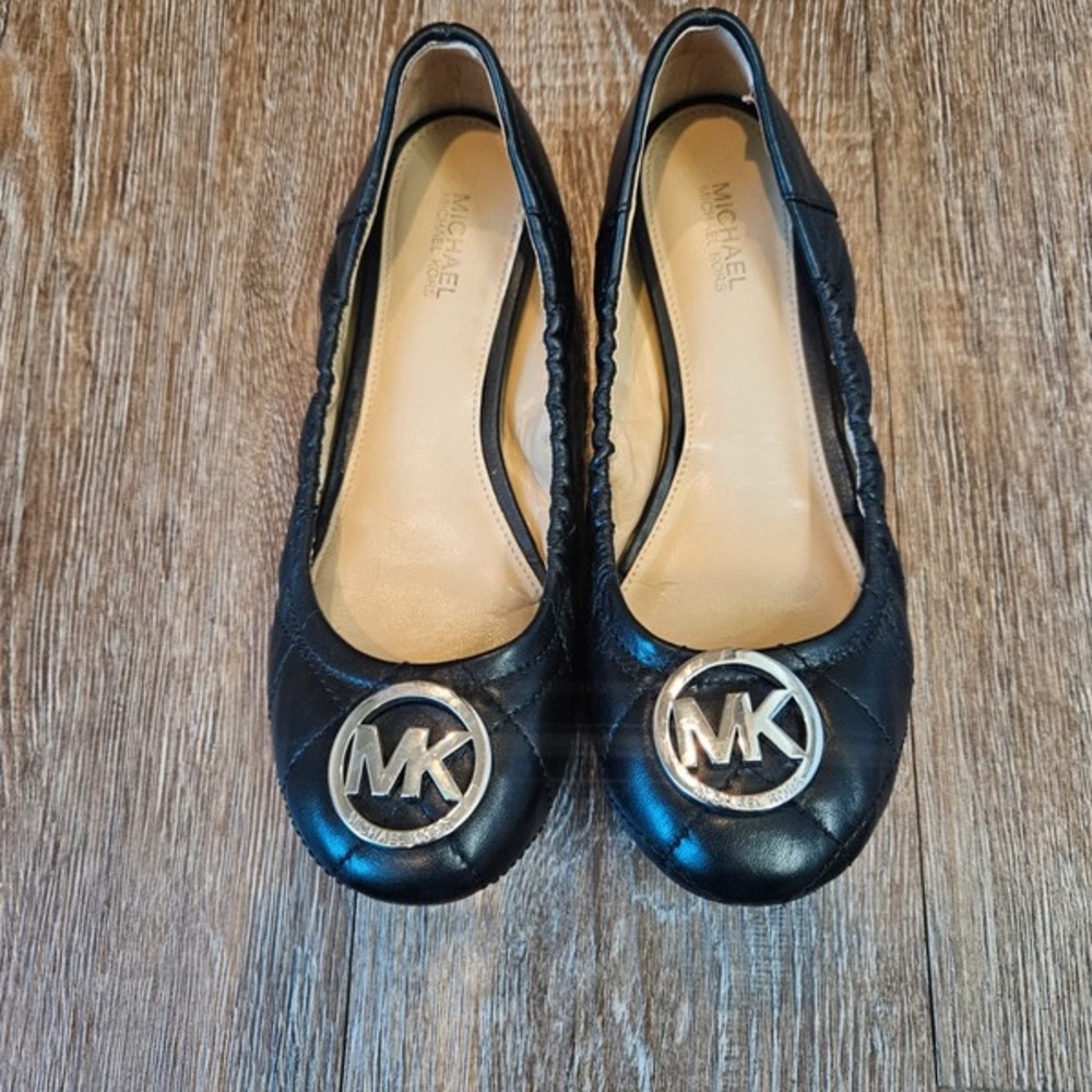 Michael Kors Black Flats with Iconic MK Logo